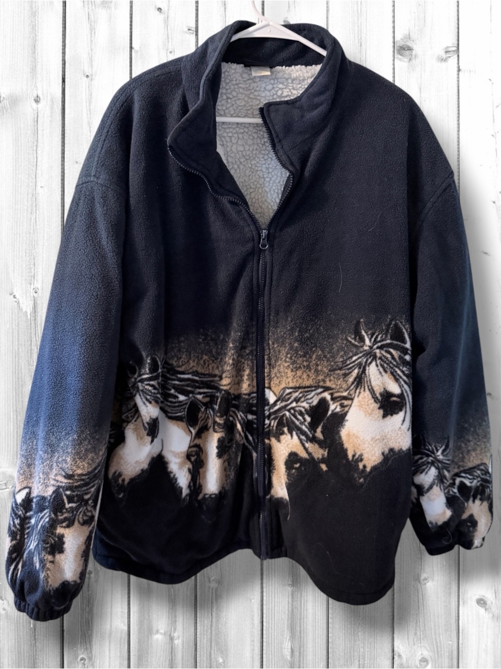 🌼VTG 1990’S MAZMANIA “WILD HORSES” FLEECE JACKET